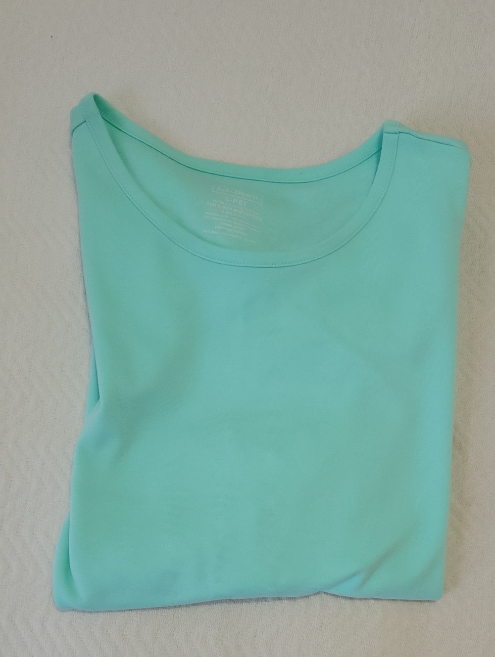 L. L. Bean Women's Aqua Short Sleeve Top - L/Pet